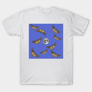 Death's Head Moth and Moons Blue 1 T-Shirt